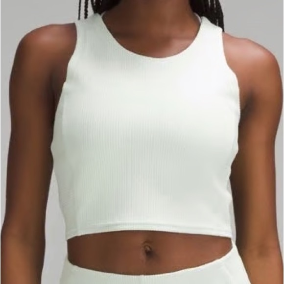 Lululemon Ribbed Softstreme Cropped White Tank Top Size 8 - Picture 3 of 8